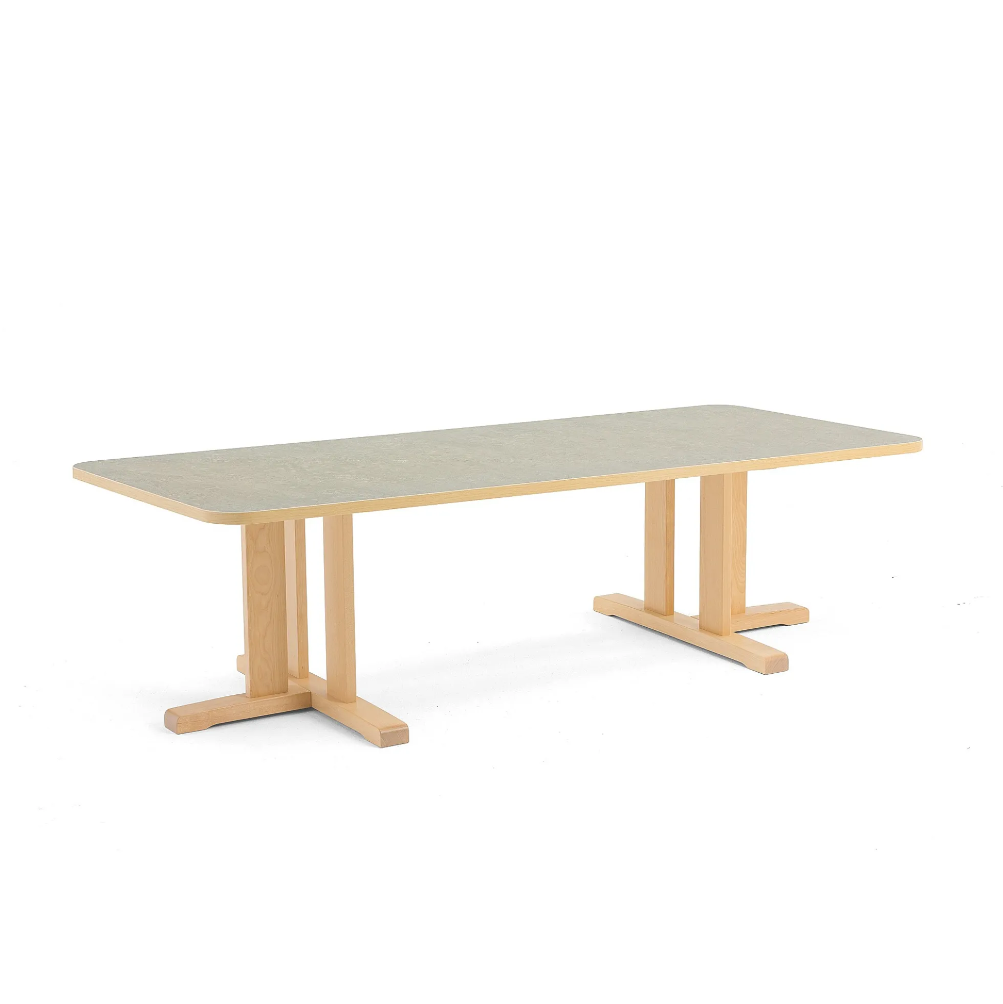 Pöytä KUPOL 1800x800x500 mm, harmaa linoleumi, koivu