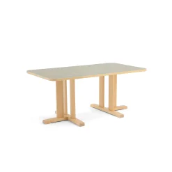 Pöytä KUPOL 1400x800x600 mm, harmaa linoleumi, koivu