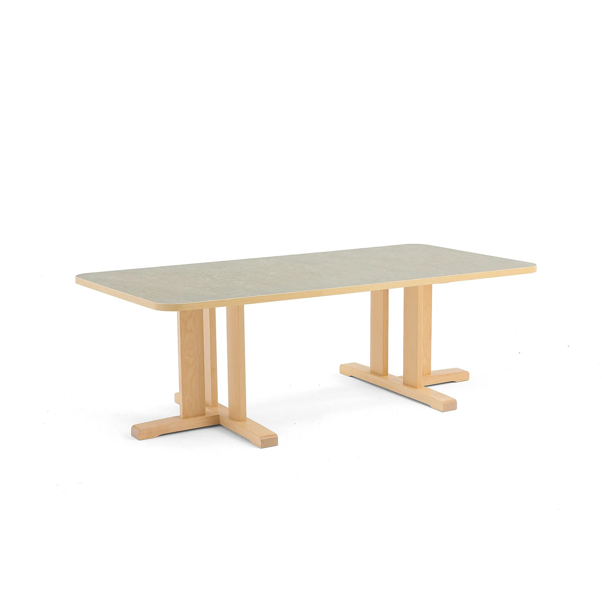 Pöytä KUPOL 1800x800x500 mm, tummanharmaa linoleumi, koivu
