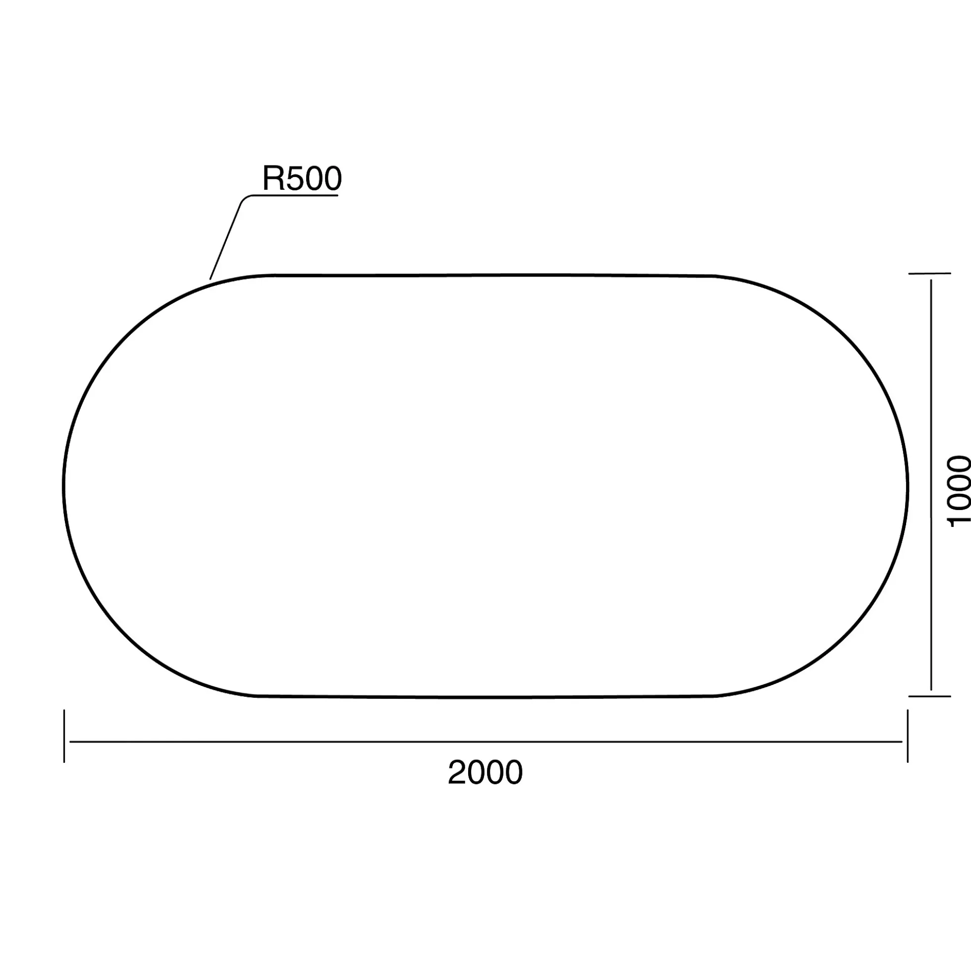 Pöytä METRIC Ovaali, 2000x1000x720 mm, musta/valkoinen