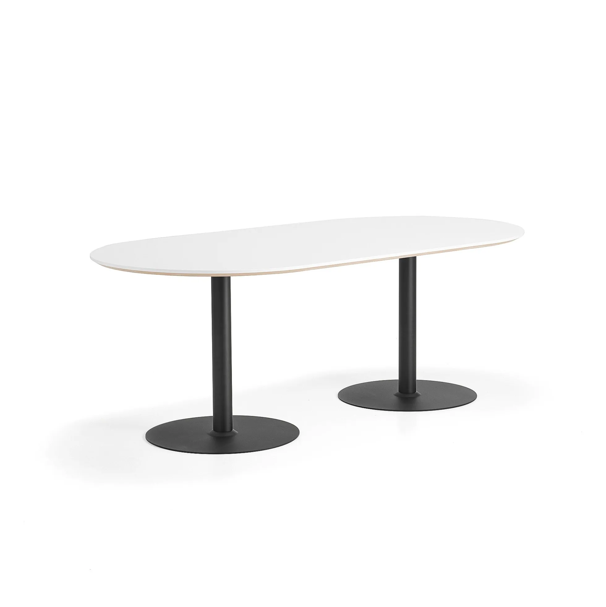 Pöytä METRIC Ovaali, 2000x1000x720 mm, musta/valkoinen