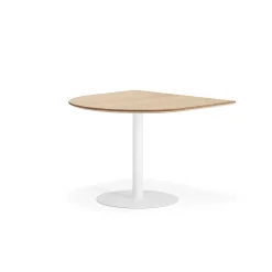 Pöytä METRIC Puolikkaan ovaalin muotoinen, 1000x1000x720 mm, valkoinen/tammi