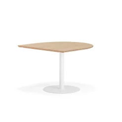 Pöytä METRIC Puolikkaan ovaalin muotoinen, 1000x1000x720 mm, valkoinen/tammi