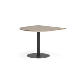 Pöytä METRIC Puoliovaali, 1000x1000x720 mm, musta/pähkinä