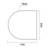 Pöytä METRIC Puoliovaali, 1000x1000x720 mm, musta/valkoinen