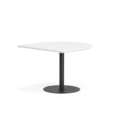 Pöytä METRIC Puoliovaali, 1000x1000x720 mm, musta/valkoinen