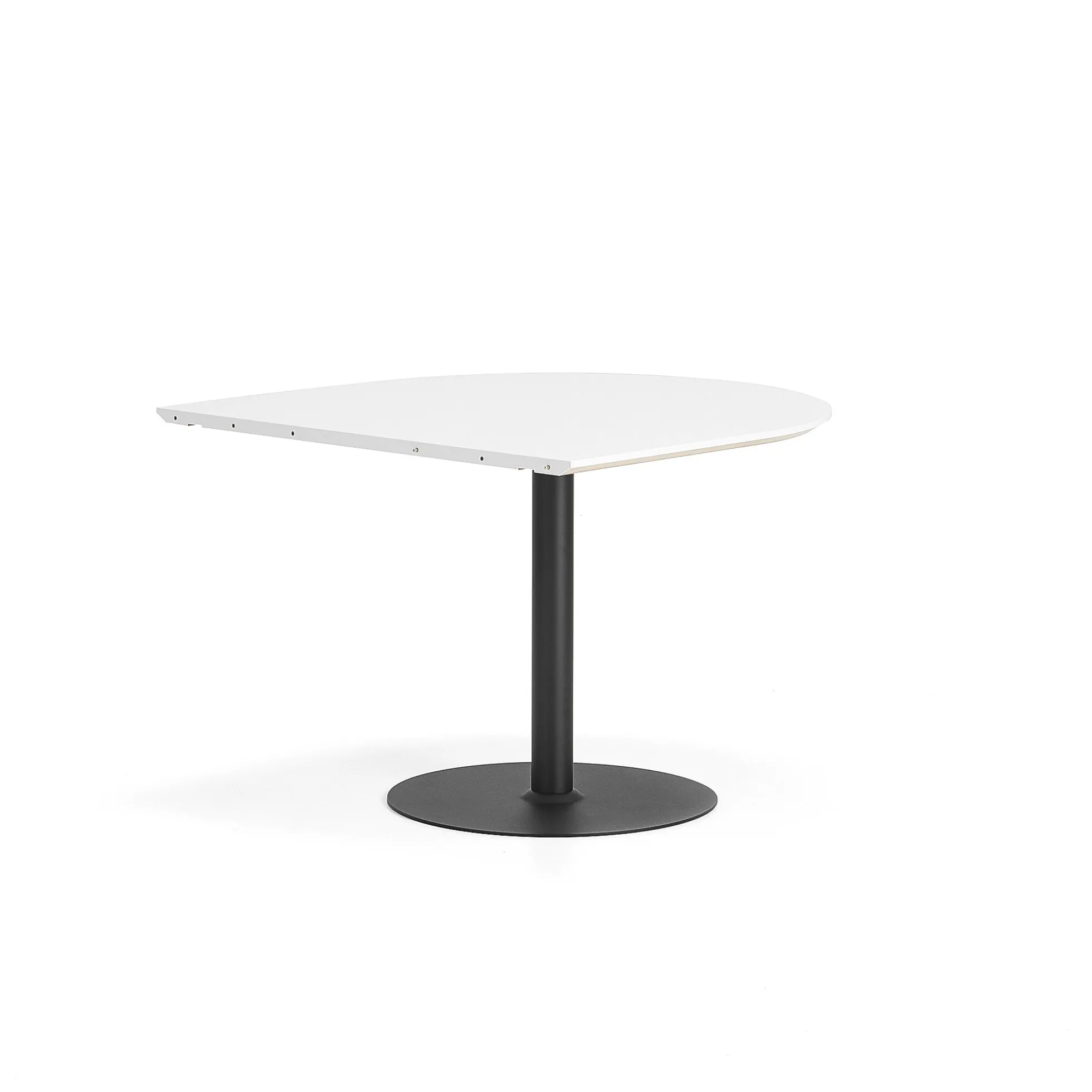 Pöytä METRIC Puoliovaali, 1000x1000x720 mm, musta/valkoinen