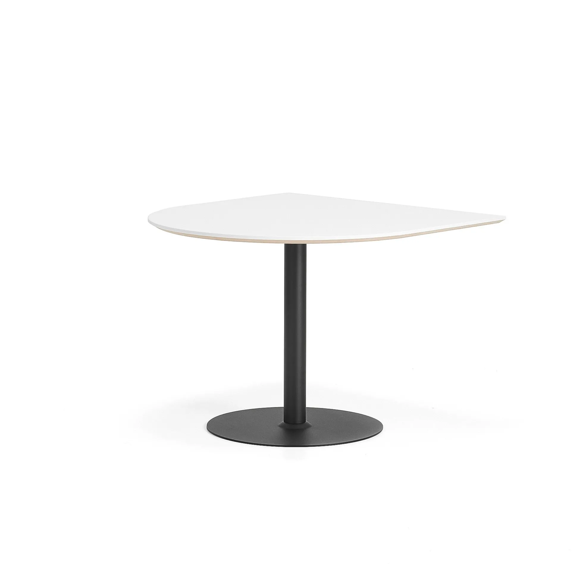 Pöytä METRIC Puoliovaali, 1000x1000x720 mm, musta/valkoinen