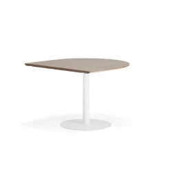Pöytä METRIC Puoliovaali, 1000x1000x720 mm, valkoinen/pähkinä