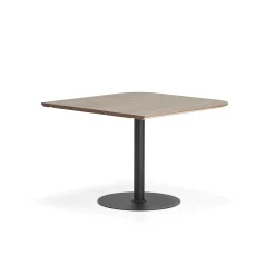 Pöytä METRIC Pyöristetyin kulmin, 1000x1000x720 mm, musta/pähkinä
