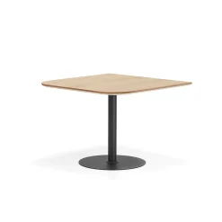 Pöytä METRIC Pyöristetyin kulmin, 1000x1000x720 mm, musta/tammi