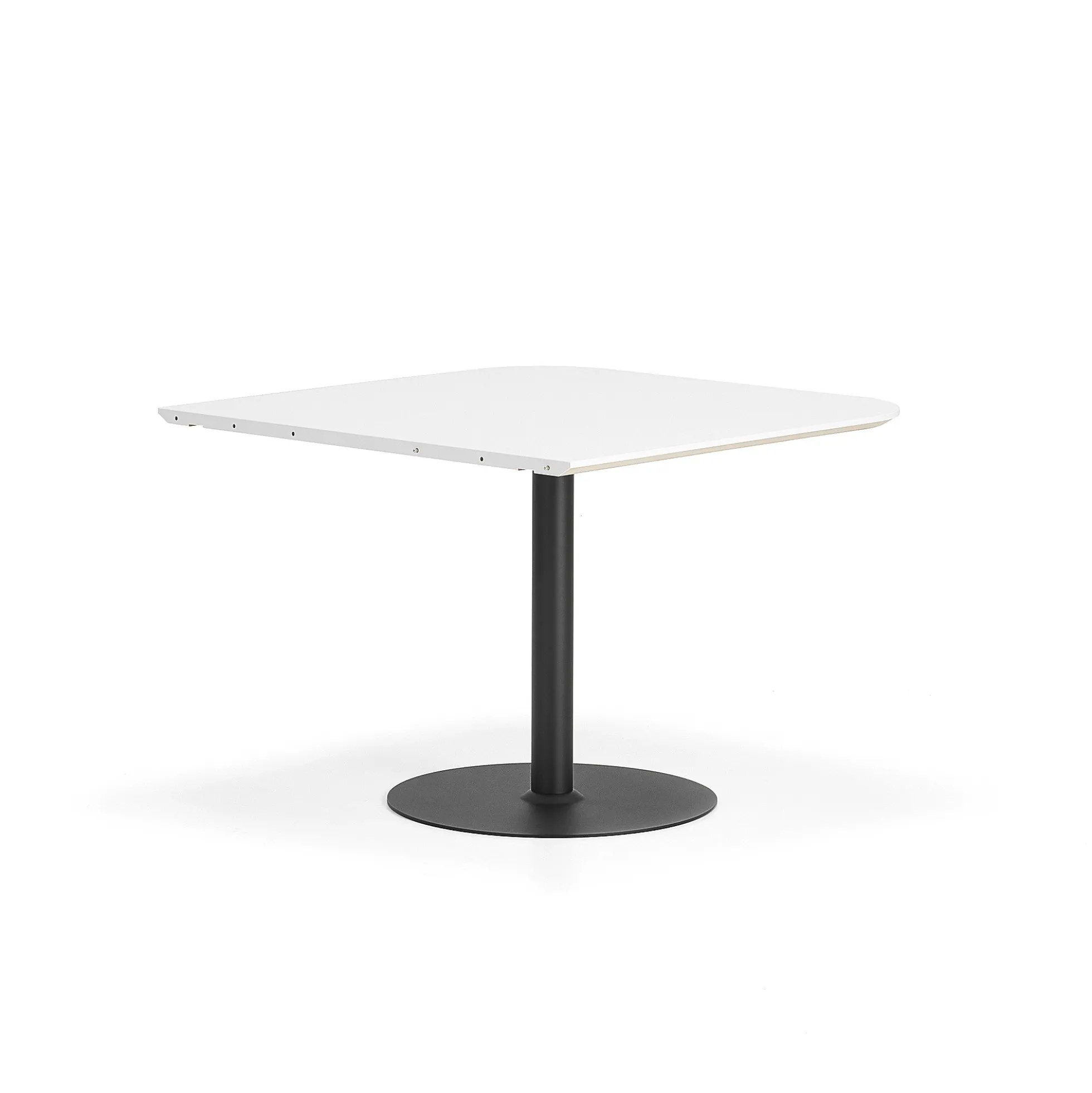 Pöytä METRIC Pyöristetyin kulmin, 1000x1000x720 mm, musta/valkoinen