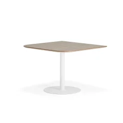 Pöytä METRIC Pyöristetyin kulmin, 1000x1000x720 mm, valkoinen/pähkinä