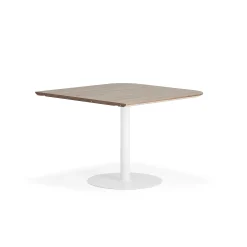Pöytä METRIC Pyöristetyin kulmin, 1000x1000x720 mm, valkoinen/pähkinä