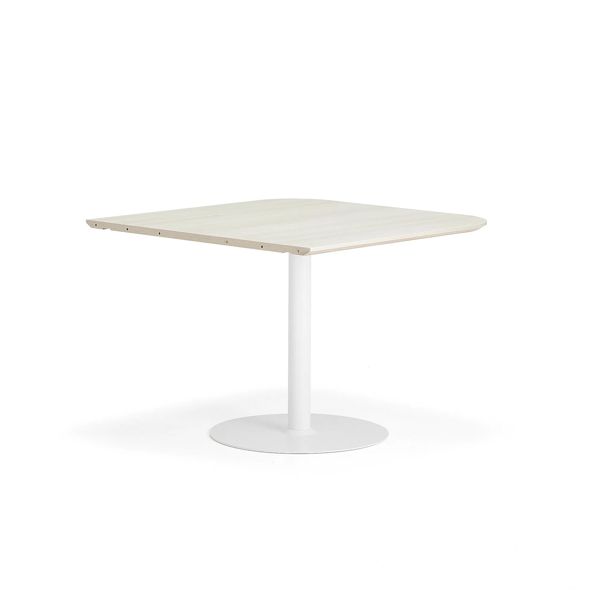 Pöytä METRIC Pyöristetyin kulmin, 1000x1000x720 mm, valkoinen/saarni