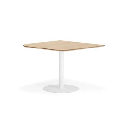 Pöytä METRIC Pyöristetyin kulmin, 1000x1000x720 mm, valkoinen/tammi