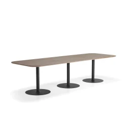 Pöytä METRIC Pyöristetyt kulmat, 3000x1000x720 mm, musta/pähkinä