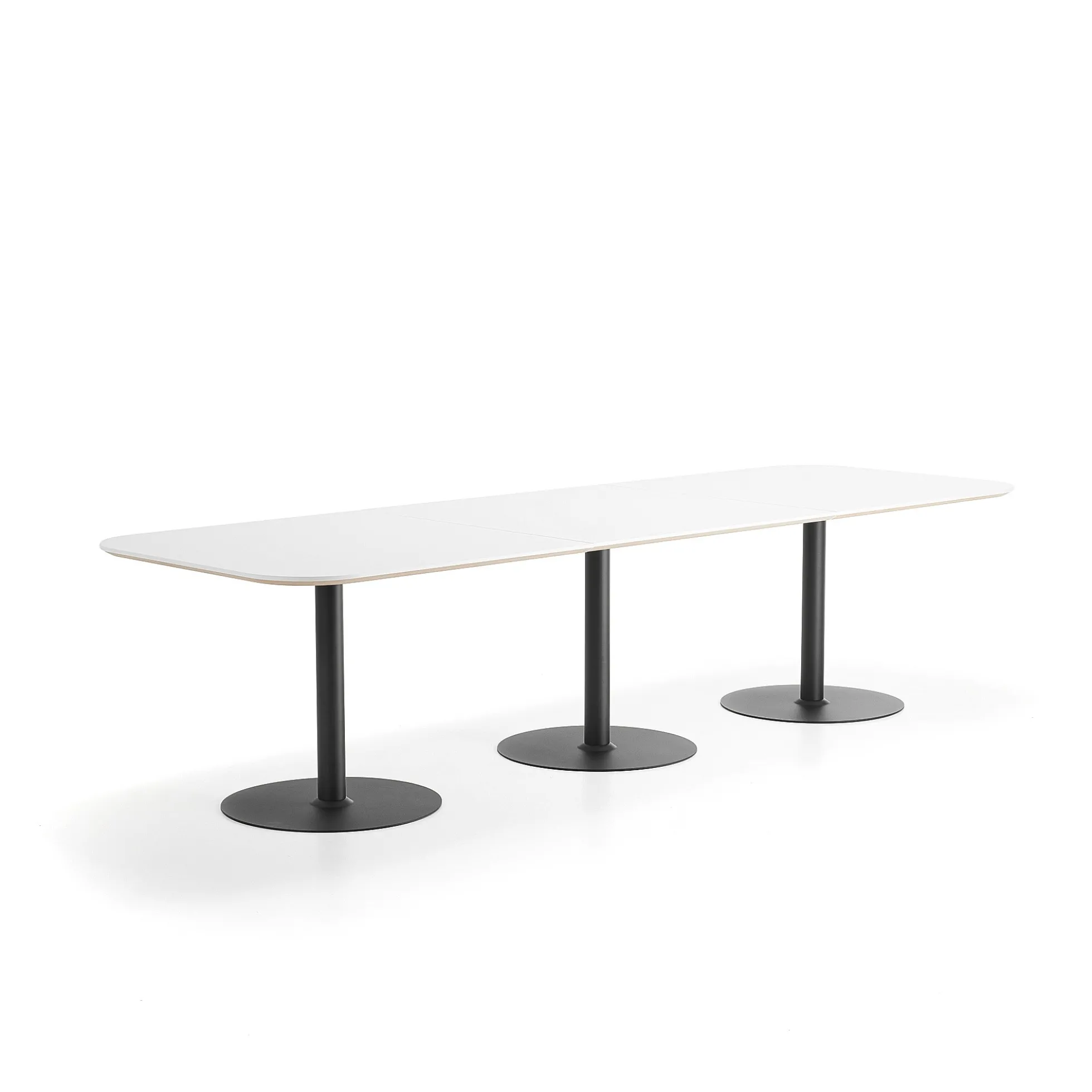 Pöytä METRIC Pyöristetyt kulmat, 3000x1000x720 mm, musta/valkoinen