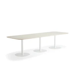 Pöytä METRIC Pyöristetyt kulmat, 3000x1000x720 mm, valkoinen/saarni