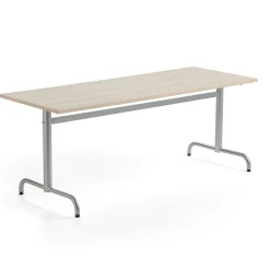 Pöytä PLURAL PLUS 1800x700x720 mm, ääntä vaimentava korkeapainelaminaatti HPL, saarni, hopeanharmaa