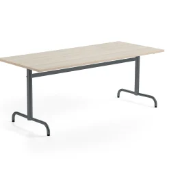 Pöytä PLURAL PLUS 1800x800x720 mm, ääntä vaimentava korkeapainelaminaatti HPL, saarni, antrasiitinharmaa