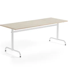 Pöytä PLURAL PLUS 1800x700x720 mm, ääntä vaimentava korkeapainelaminaatti HPL, saarni, valkoinen