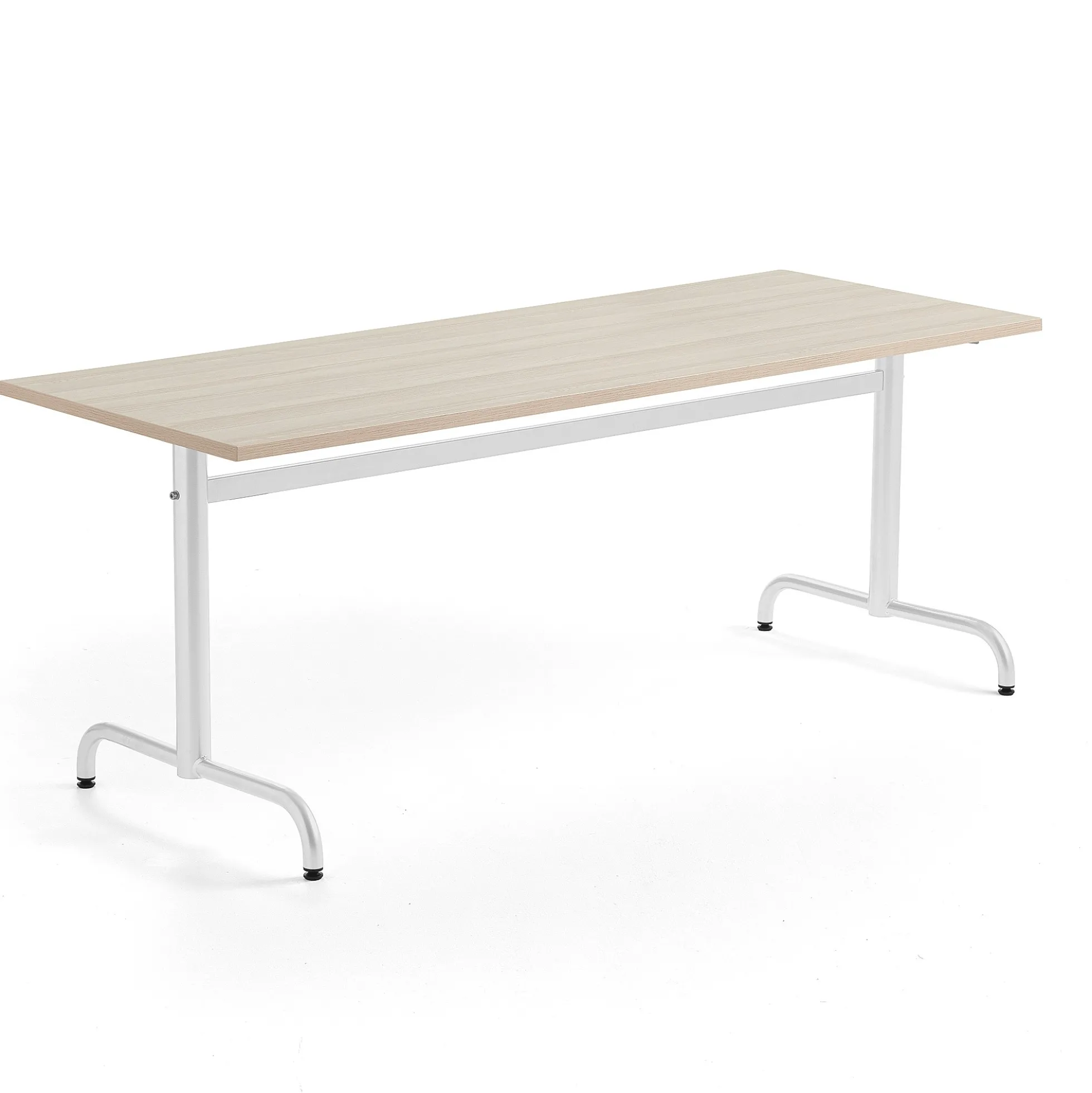 Pöytä PLURAL PLUS 1800x700x720 mm, ääntä vaimentava korkeapainelaminaatti HPL, saarni, valkoinen
