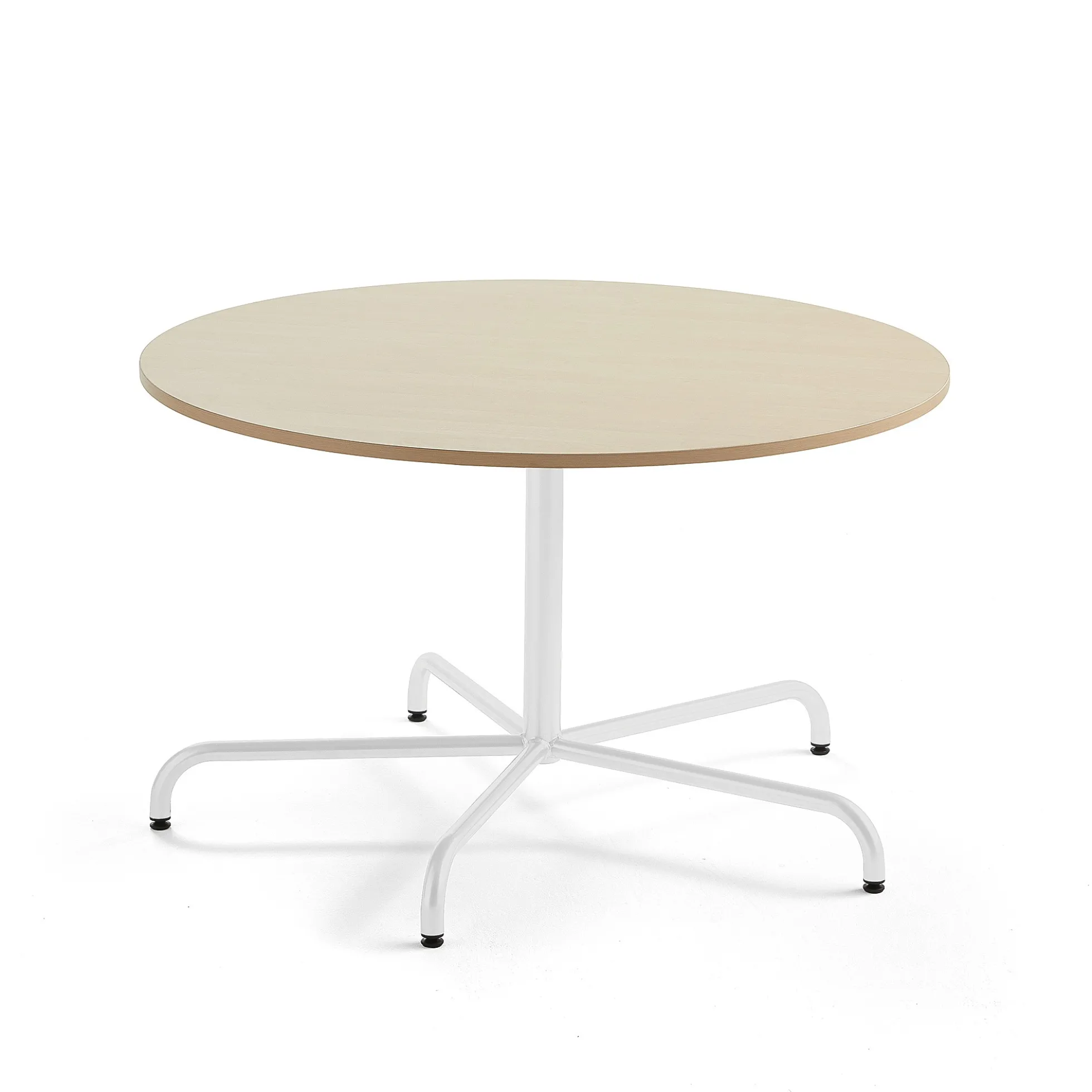 Pöytä PLURAL Ø1200x720 mm, ääntä vaimentava korkeapainelaminaatti, koivu, valkoinen