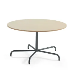 Pöytä PLURAL Ø1300x720 mm, ääntä vaimentava korkeapainelaminaatti, koivu, antrasiitinharmaa