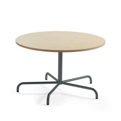 Pöytä PLURAL Ø1200x720 mm, ääntä vaimentava linoleumi, beige, antrasiitinharmaa