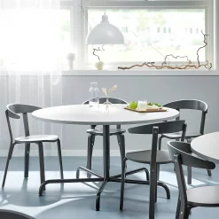 Pöytä PLURAL Ø1300x720 mm, ääntä vaimentava linoleumi, harmaa, antrasiitinharmaa