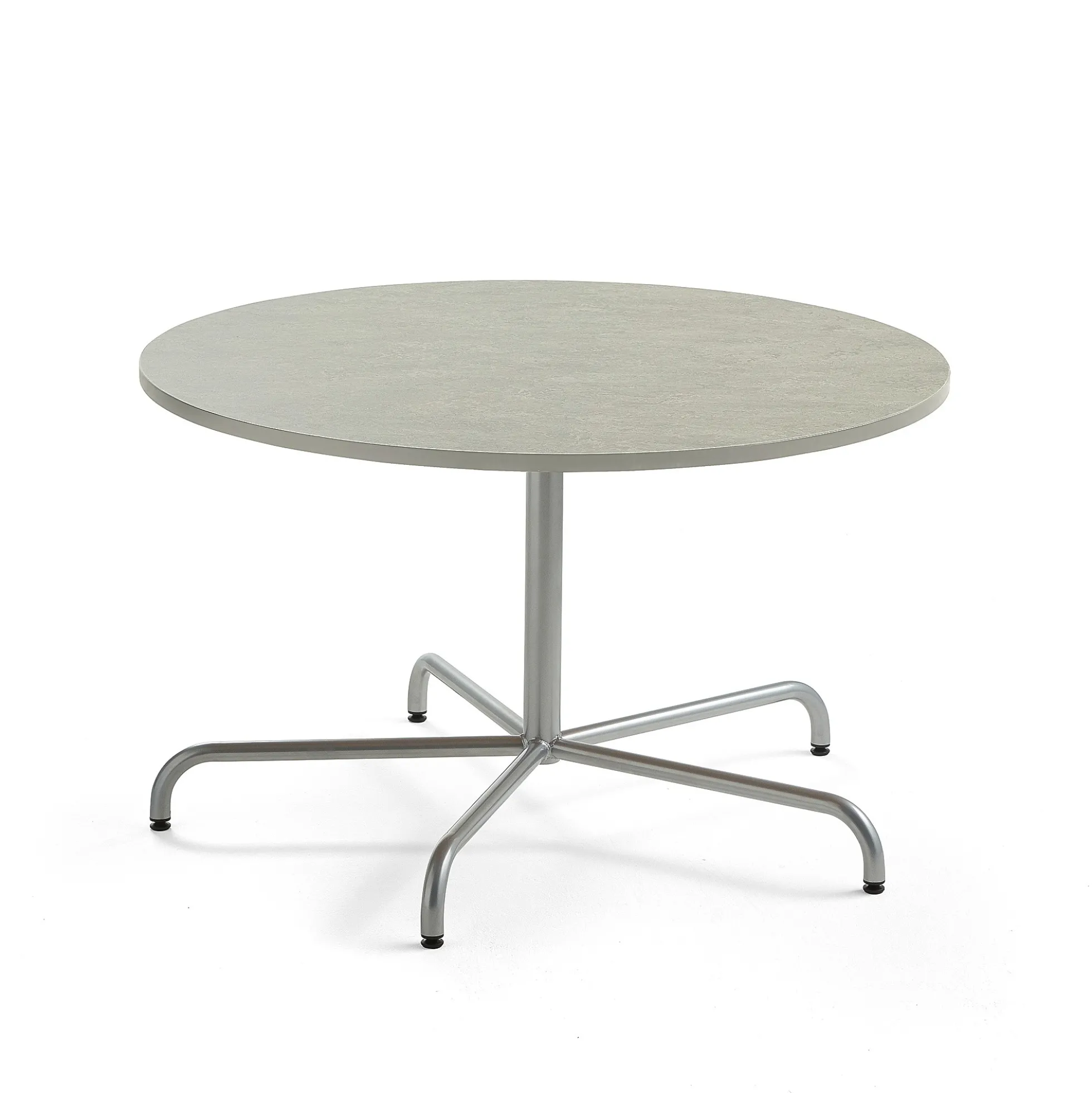 Pöytä PLURAL Ø1200x720 mm, ääntä vaimentava linoleumi, harmaa, hopeanharmaa