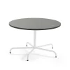 Pöytä PLURAL Ø1200x720 mm, ääntä vaimentava linoleumi, tummanharmaa, valkoinen