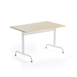 Pöytä PLURAL 1200x800x720 mm, ääntä vaimentava korkeapainelaminaatti, koivu, valkoinen
