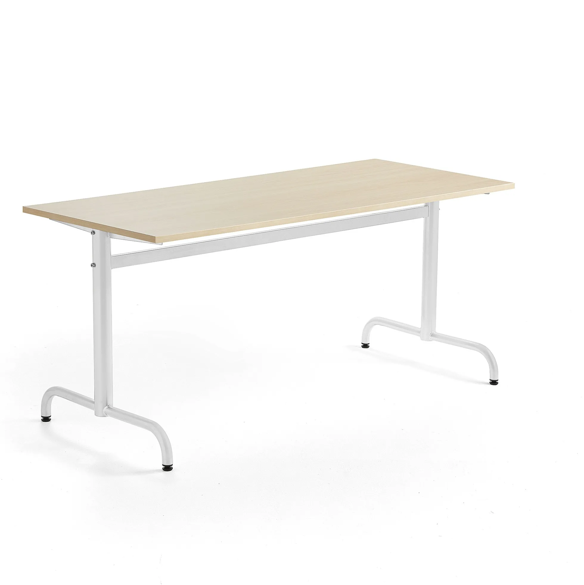 Pöytä PLURAL 1600x700x720 mm, ääntä vaimentava korkeapainelaminaatti, koivu, valkoinen