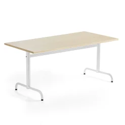 Pöytä PLURAL 1600x800x720 mm, ääntä vaimentava korkeapainelaminaatti, koivu, valkoinen