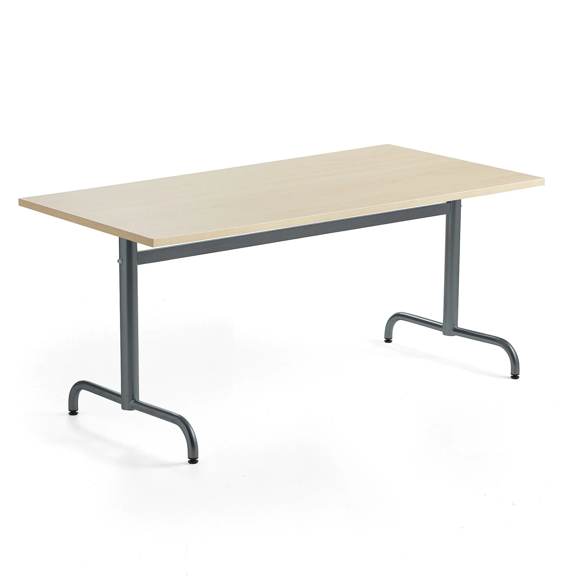 Pöytä PLURAL 1600x800x720 mm, ääntä vaimentava korkeapainelaminaatti, koivu, antrasiitinharmaa