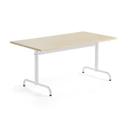Pöytä PLURAL 1400x800x720 mm, ääntä vaimentava korkeapainelaminaatti, koivu, valkoinen