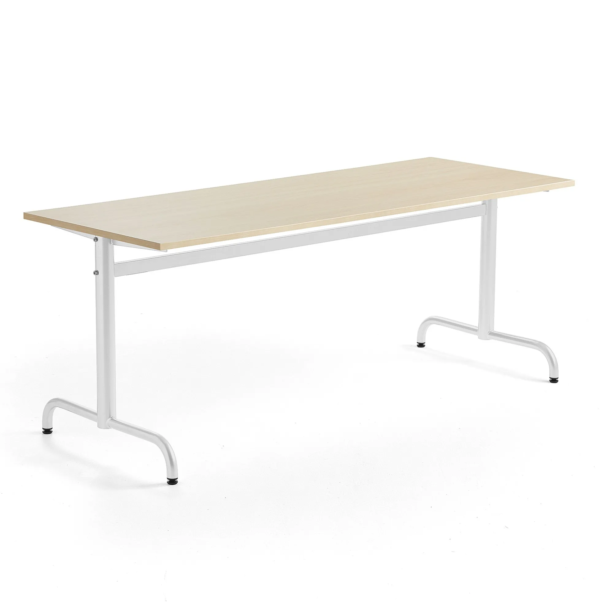 Pöytä PLURAL 1800x700x720 mm, ääntä vaimentava korkeapainelaminaatti, koivu, valkoinen