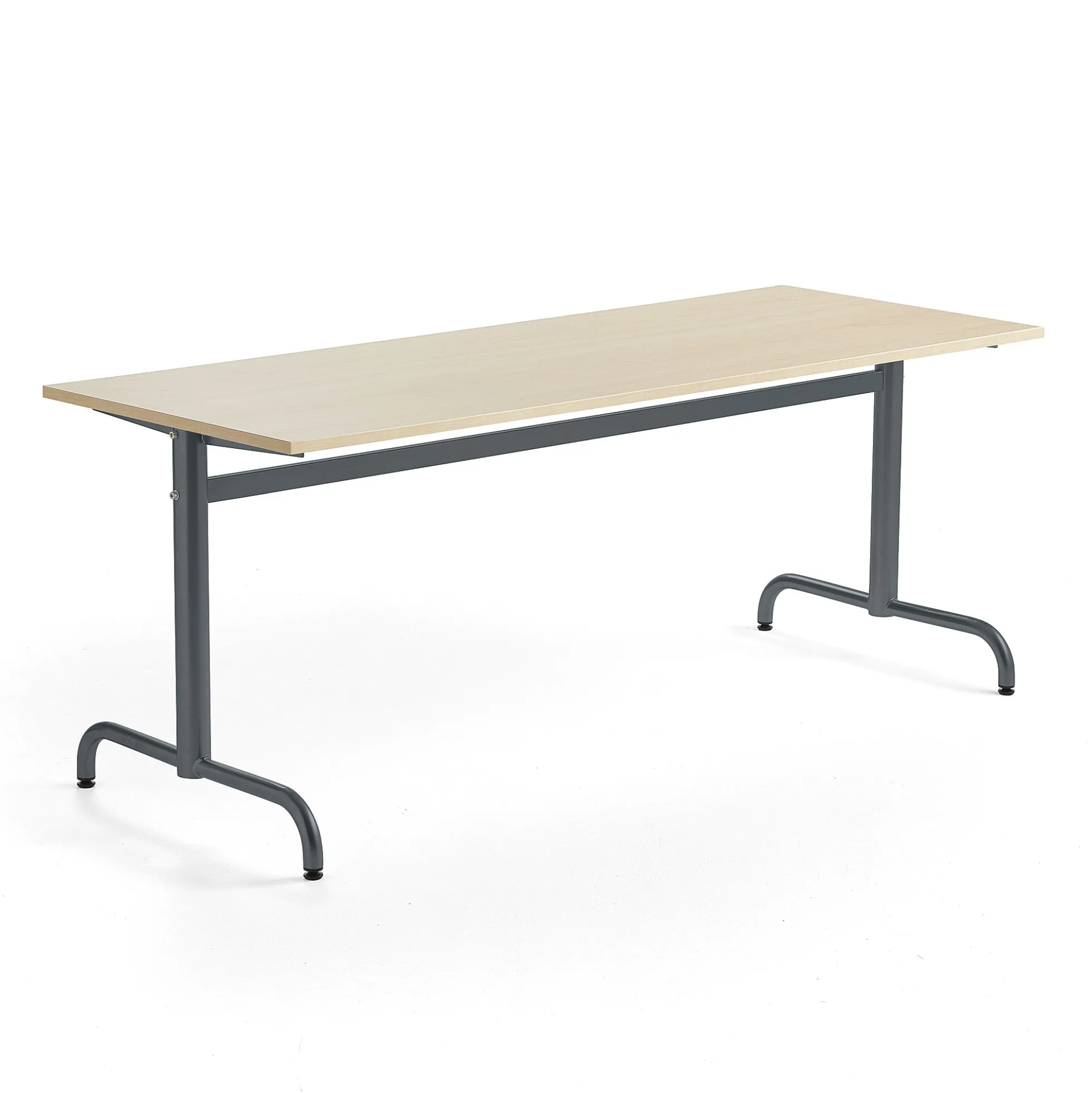 Pöytä PLURAL 1800x700x720 mm, ääntä vaimentava korkeapainelaminaatti, koivu, antrasiitinharmaa