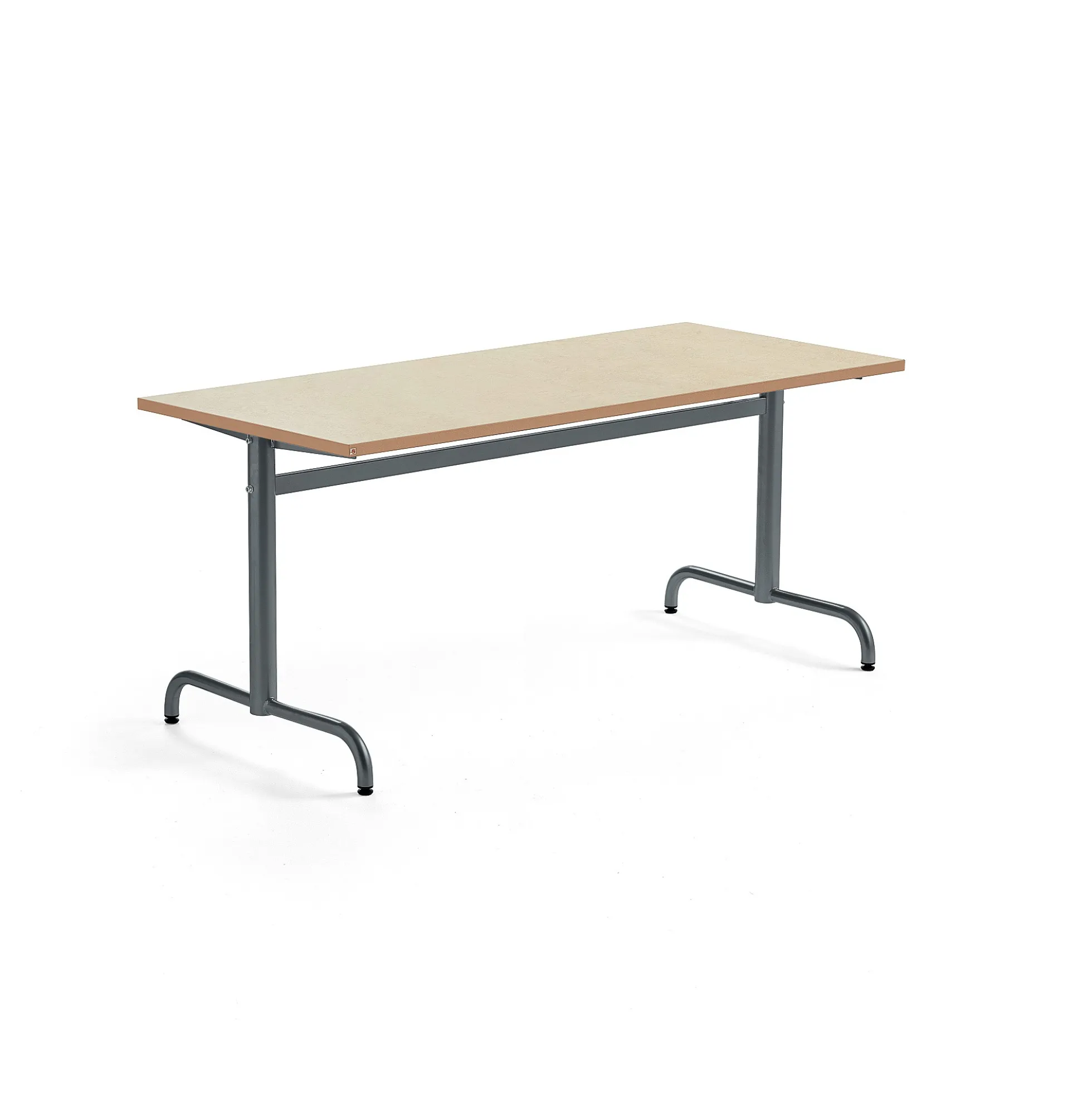 Pöytä PLURAL 1600x700x720 mm, ääntä vaimentava linoleumi, beige, antrasiitinharmaa