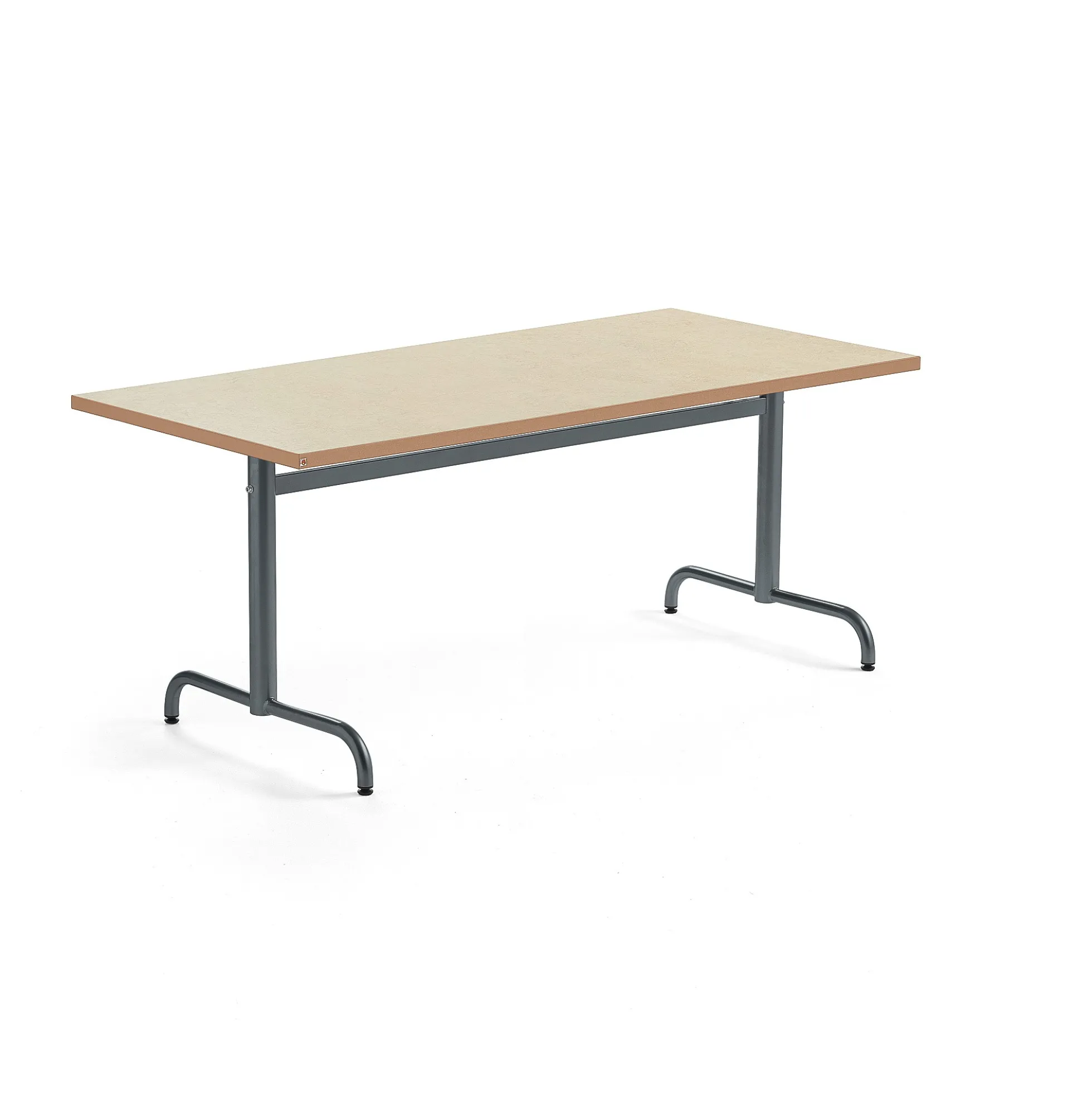 Pöytä PLURAL 1600x800x720 mm, ääntä vaimentava linoleumi, beige, antrasiitinharmaa