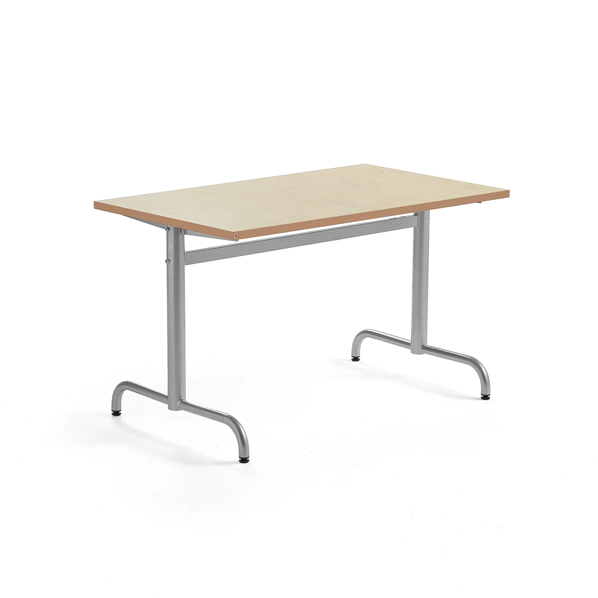 Pöytä PLURAL 1200x700x720 mm, ääntä vaimentava linoleumi, beige, hopeanharmaa