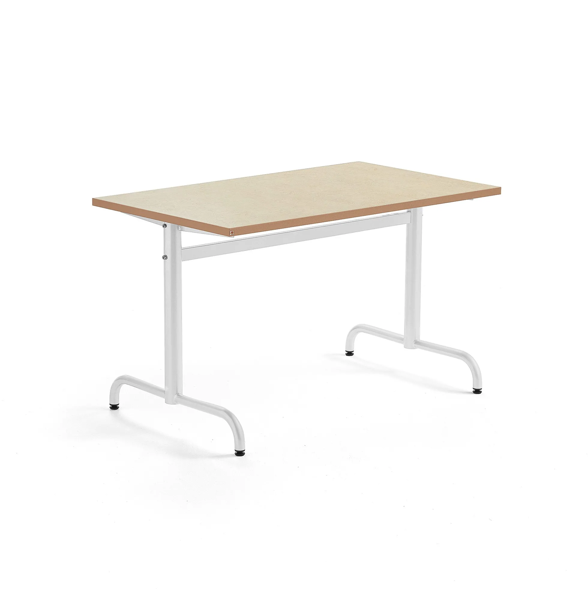 Pöytä PLURAL 1600x700x720 mm, ääntä vaimentava linoleumi, beige, valkoinen