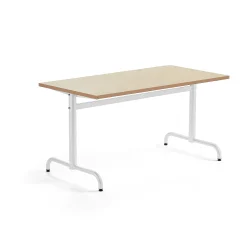 Pöytä PLURAL 1400x700x720 mm, ääntä vaimentava linoleumi, beige, valkoinen