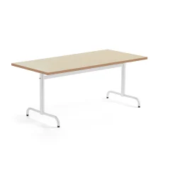 Pöytä PLURAL 1600x800x720 mm, ääntä vaimentava linoleumi, beige, valkoinen
