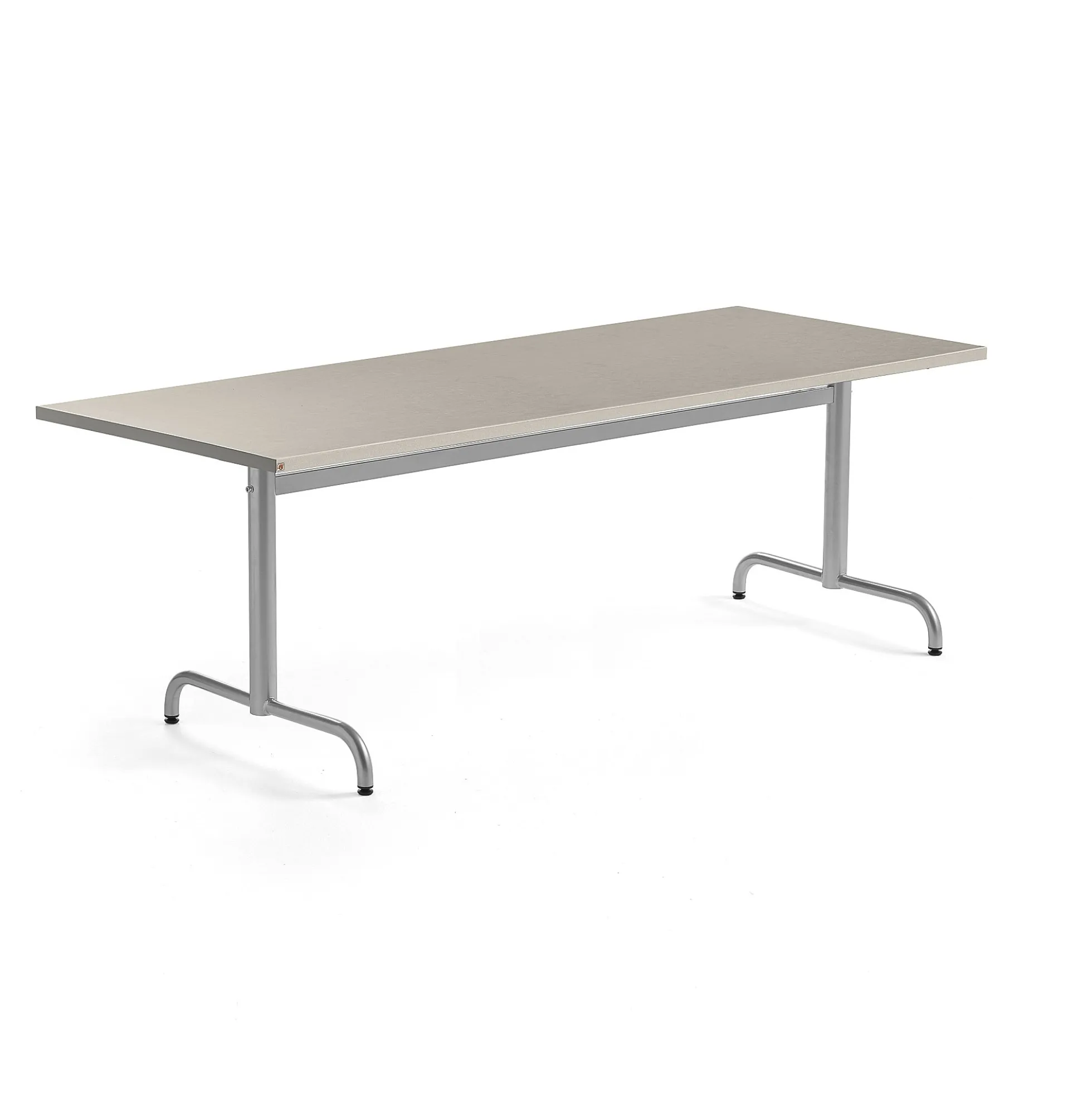 Pöytä PLURAL 1800x800x720 mm, ääntä vaimentava linoleumi, harmaa, hopeanharmaa
