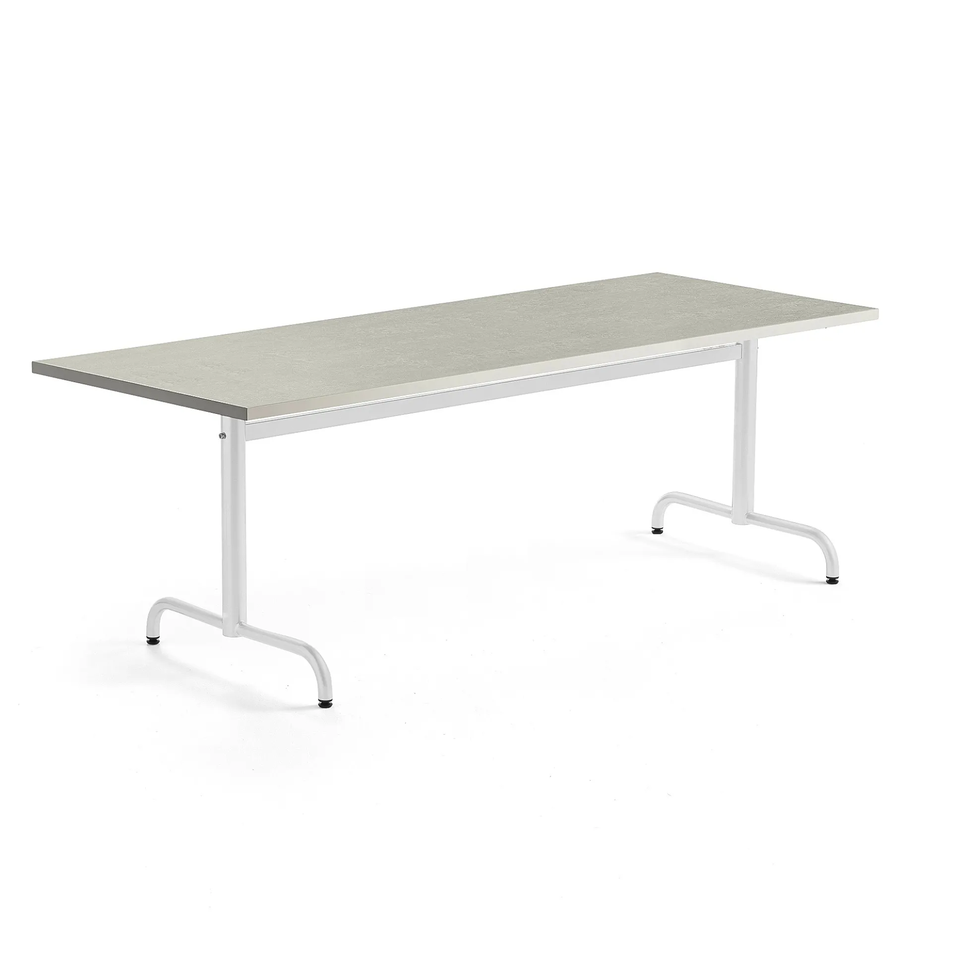 Pöytä PLURAL 1800x800x720 mm, ääntä vaimentava linoleumi, harmaa, valkoinen