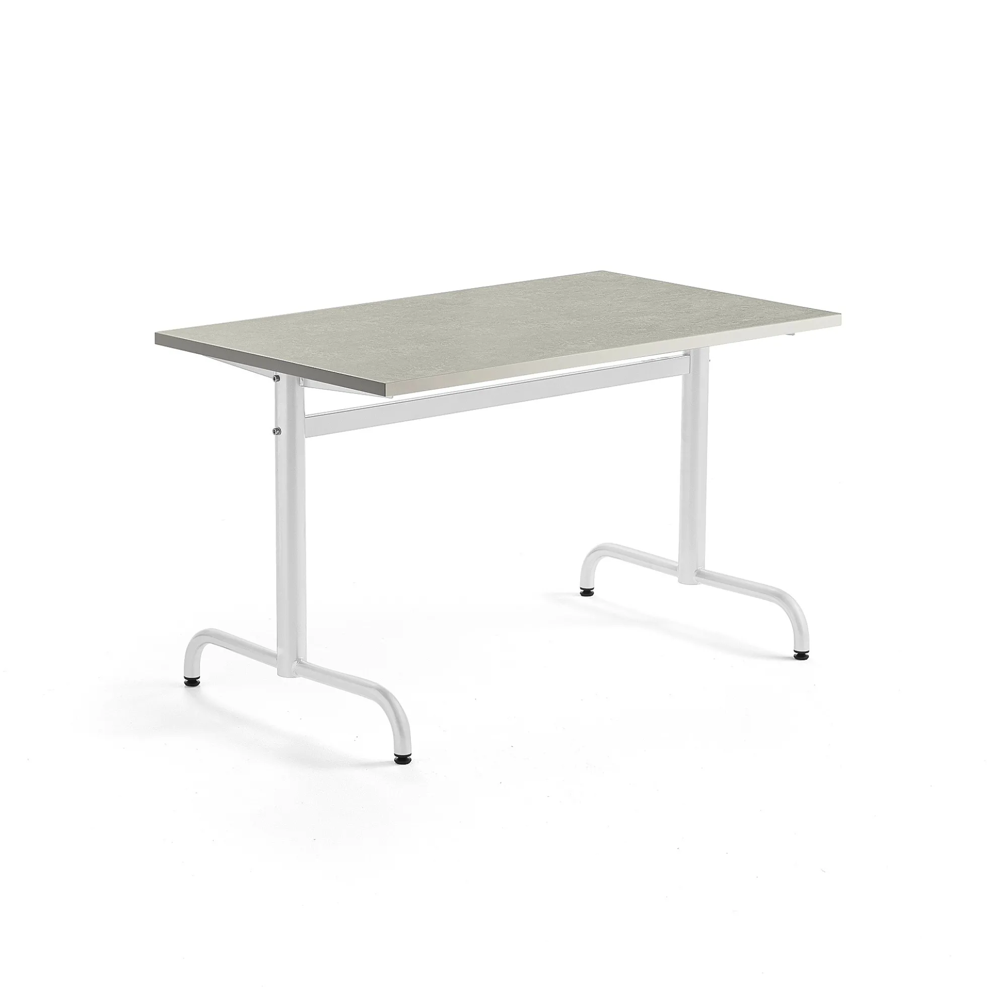 Pöytä PLURAL 1200x700x720 mm, ääntä vaimentava linoleumi, harmaa, valkoinen