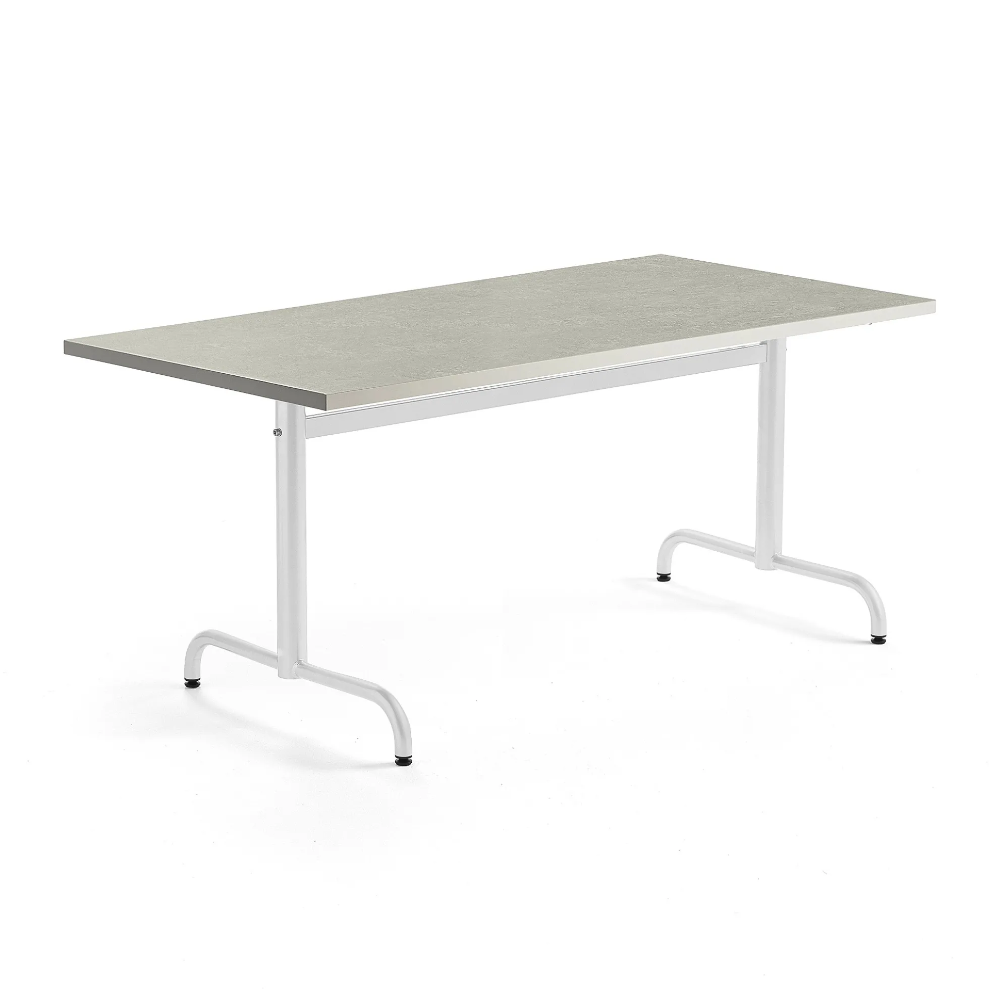 Pöytä PLURAL 1400x800x720 mm, ääntä vaimentava linoleumi, harmaa, valkoinen